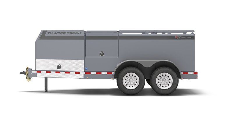 Fuel and Service Trailer (FST) fits 990 gallons of liquid parked in side view